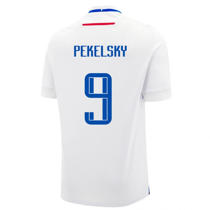 Danxen Męski Słowacja Michal Pekelsky #9 Biały Wyjazdowa Koszulka 24-26 Koszulki Klubowe