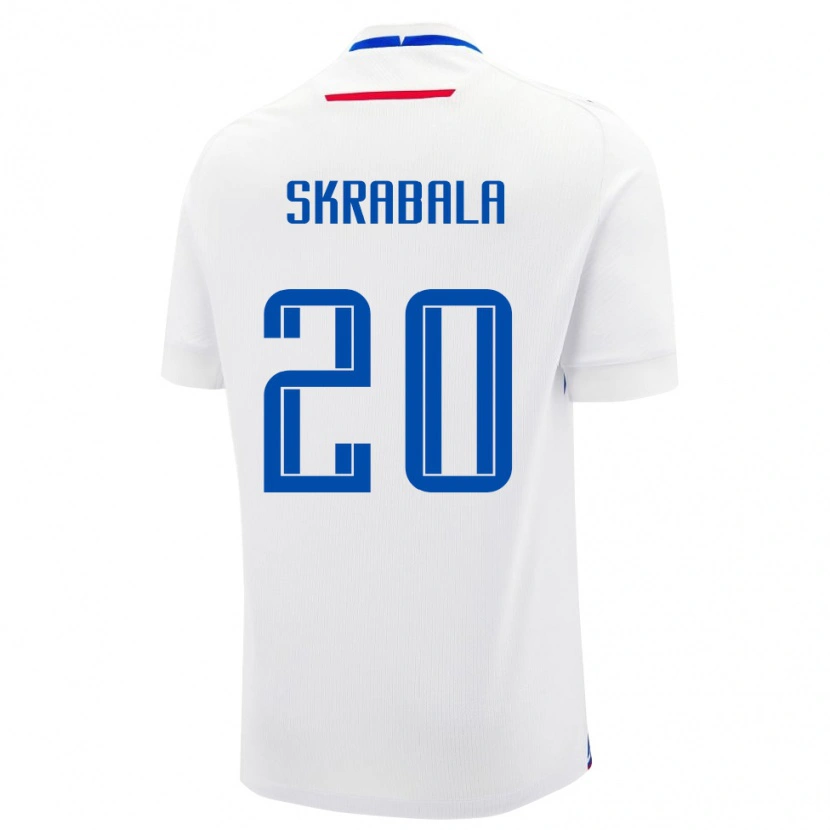Danxen Męski Słowacja Marko Skrabala #20 Biały Wyjazdowa Koszulka 24-26 Koszulki Klubowe