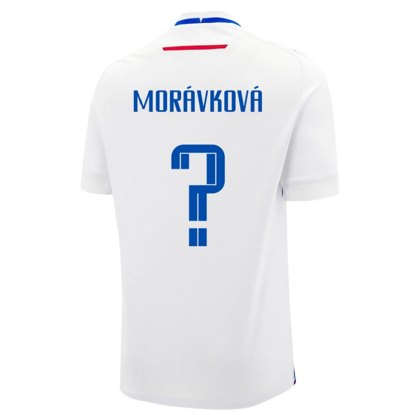 Danxen Męski Słowacja Tamara Morávková #0 Biały Wyjazdowa Koszulka 24-26 Koszulki Klubowe
