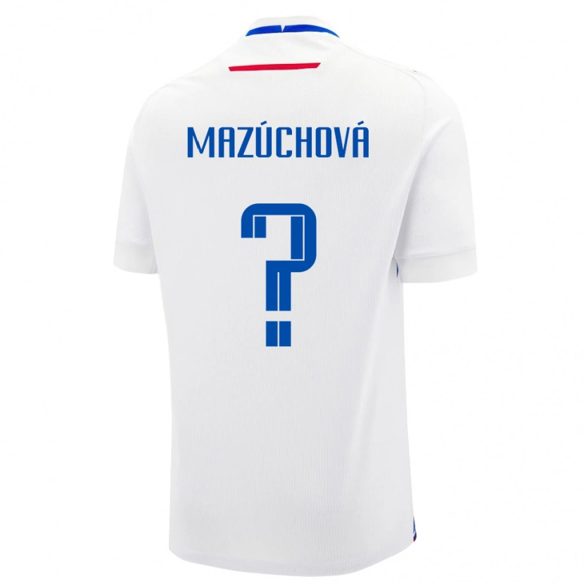 Danxen Męski Słowacja Lenka Mazúchová #0 Biały Wyjazdowa Koszulka 24-26 Koszulki Klubowe