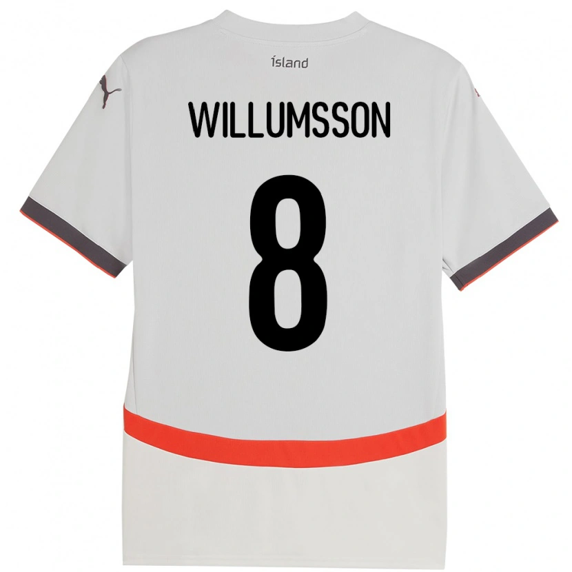 Danxen Męski Islandia Brynjólfur Andersen Willumsson #8 Biały Wyjazdowa Koszulka 24-26 Koszulki Klubowe