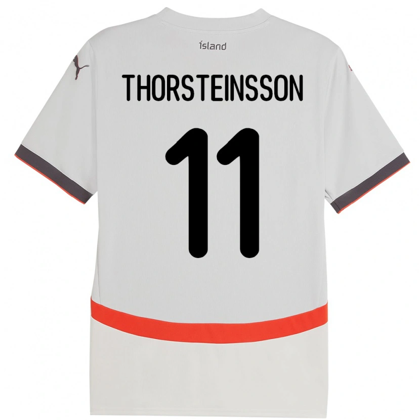 Danxen Męski Islandia Jón Dagur Thorsteinsson #11 Biały Wyjazdowa Koszulka 24-26 Koszulki Klubowe