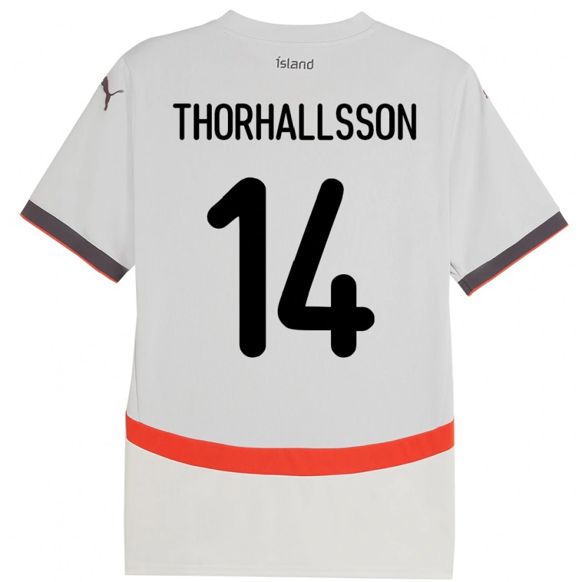 Danxen Męski Islandia Dagur Dan Thórhallsson #14 Biały Wyjazdowa Koszulka 24-26 Koszulki Klubowe