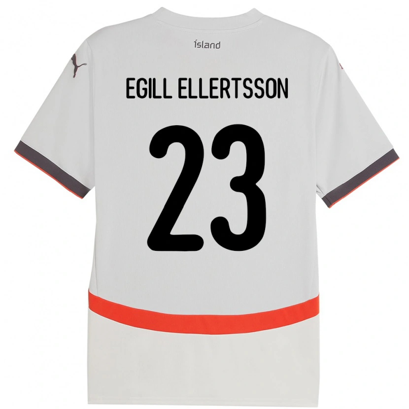 Danxen Męski Islandia Mikael Egill Ellertsson #23 Biały Wyjazdowa Koszulka 24-26 Koszulki Klubowe