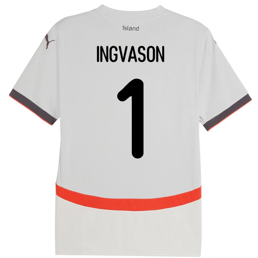 Danxen Męski Islandia Sigurdur Ingvason #1 Biały Wyjazdowa Koszulka 24-26 Koszulki Klubowe