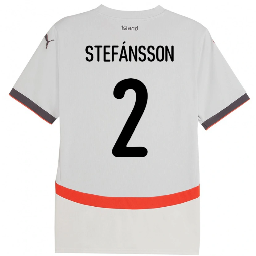 Danxen Męski Islandia Stefán Gísli Stefánsson #2 Biały Wyjazdowa Koszulka 24-26 Koszulki Klubowe