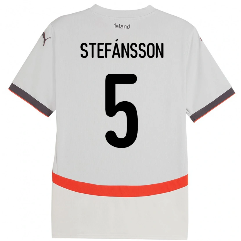 Danxen Męski Islandia Sölvi Stefánsson #5 Biały Wyjazdowa Koszulka 24-26 Koszulki Klubowe