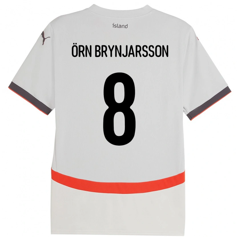 Danxen Męski Islandia Bjarki Örn Brynjarsson #8 Biały Wyjazdowa Koszulka 24-26 Koszulki Klubowe