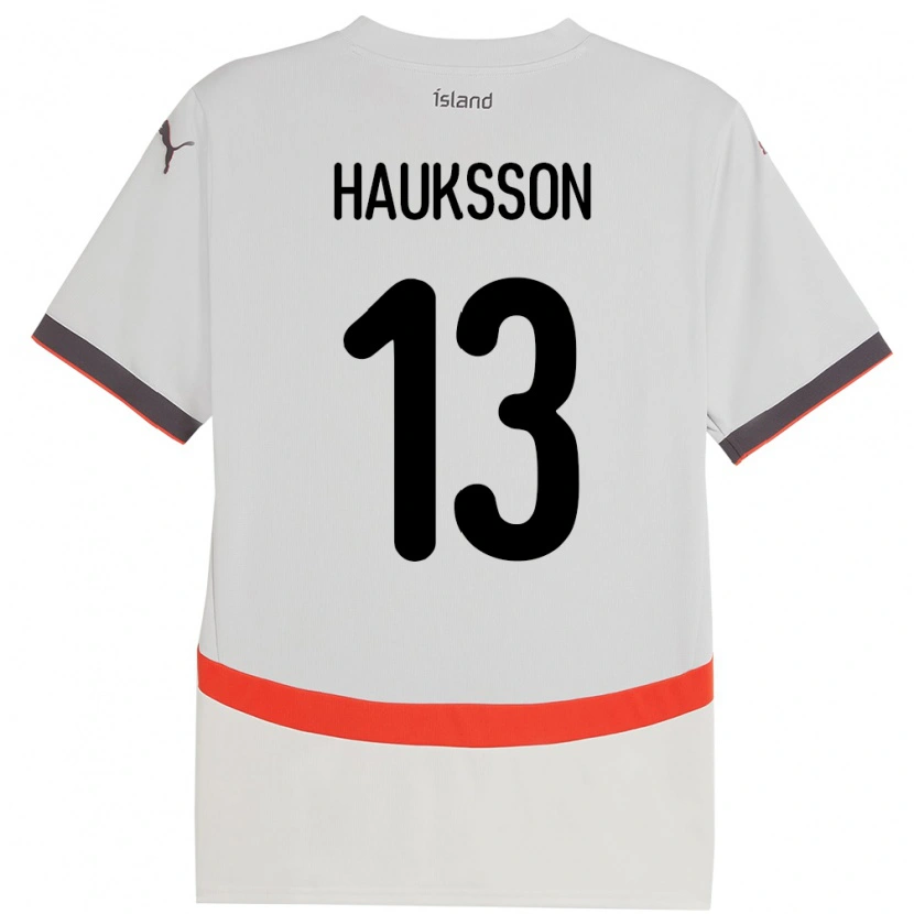 Danxen Męski Islandia Bjarki Hauksson #13 Biały Wyjazdowa Koszulka 24-26 Koszulki Klubowe