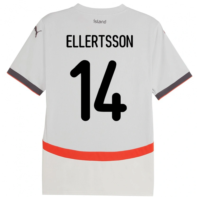 Danxen Męski Islandia Styrmir Jóhann Ellertsson #14 Biały Wyjazdowa Koszulka 24-26 Koszulki Klubowe
