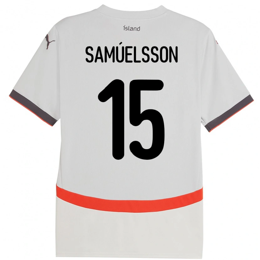Danxen Męski Islandia Birkir Hrafn Samúelsson #15 Biały Wyjazdowa Koszulka 24-26 Koszulki Klubowe
