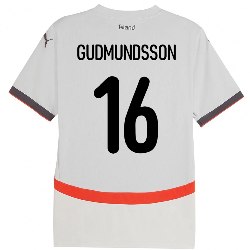 Danxen Męski Islandia Jón Breki Gudmundsson #16 Biały Wyjazdowa Koszulka 24-26 Koszulki Klubowe