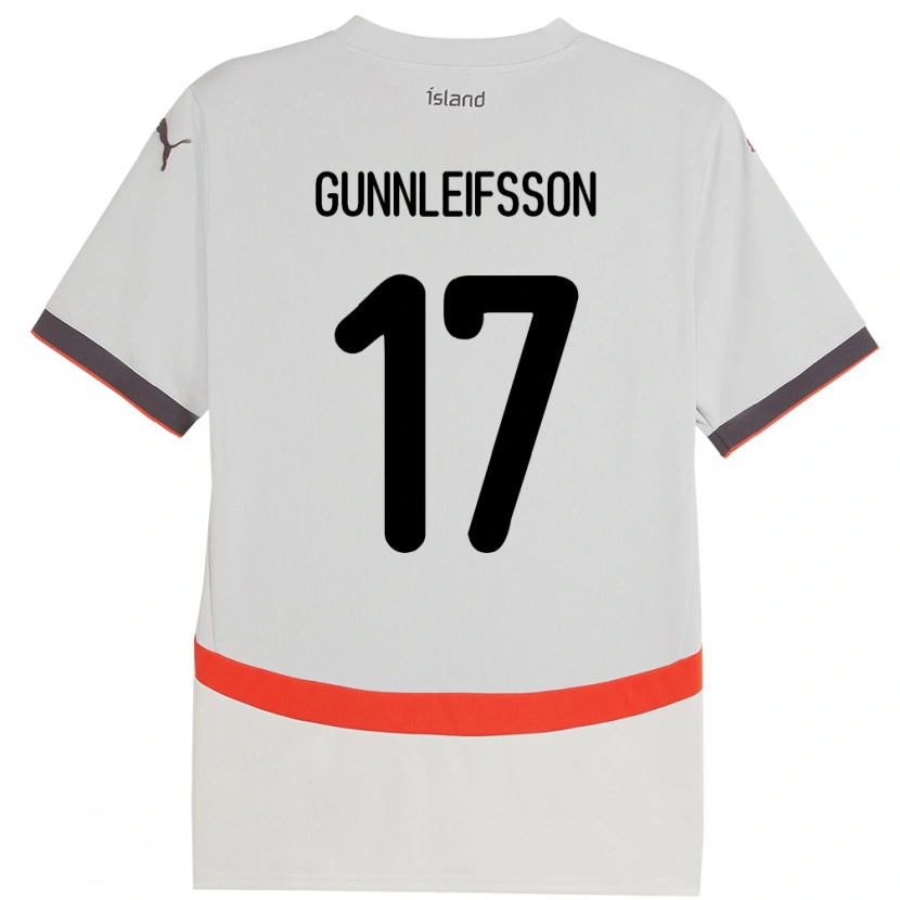 Danxen Męski Islandia Gunnleifur Orri Gunnleifsson #17 Biały Wyjazdowa Koszulka 24-26 Koszulki Klubowe