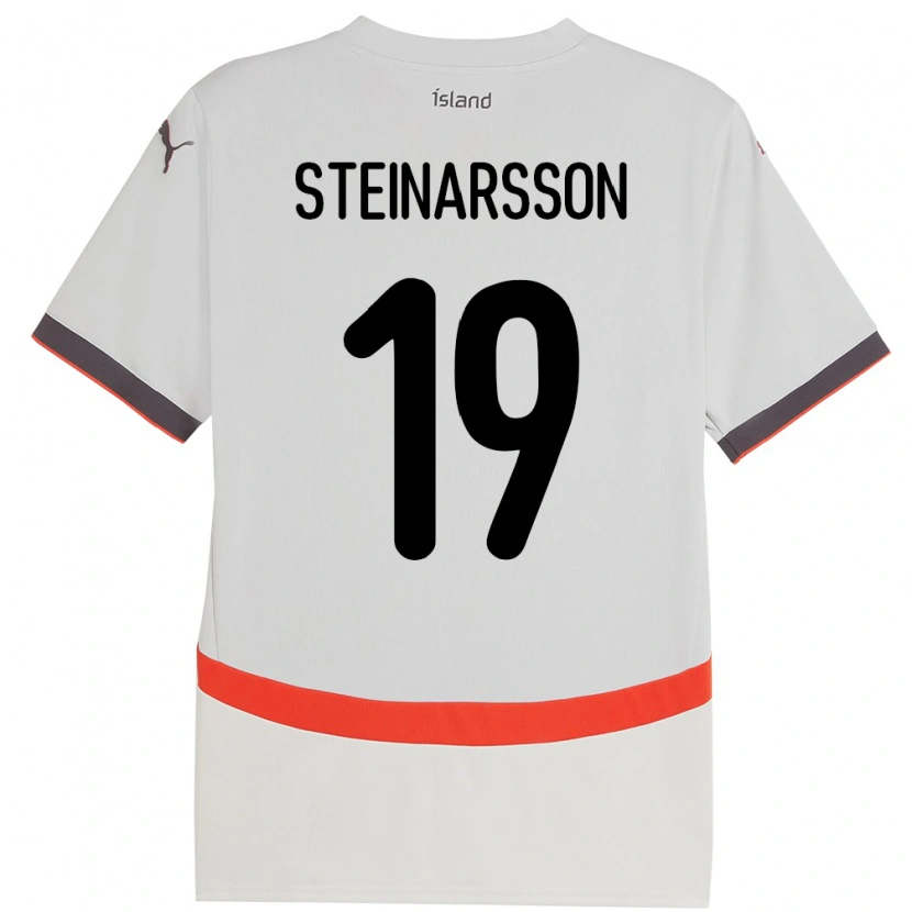 Danxen Męski Islandia Ásgeir Steinn Steinarsson #19 Biały Wyjazdowa Koszulka 24-26 Koszulki Klubowe