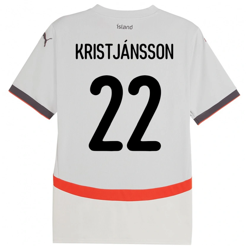 Danxen Męski Islandia Daníel Freyr Kristjánsson #22 Biały Wyjazdowa Koszulka 24-26 Koszulki Klubowe