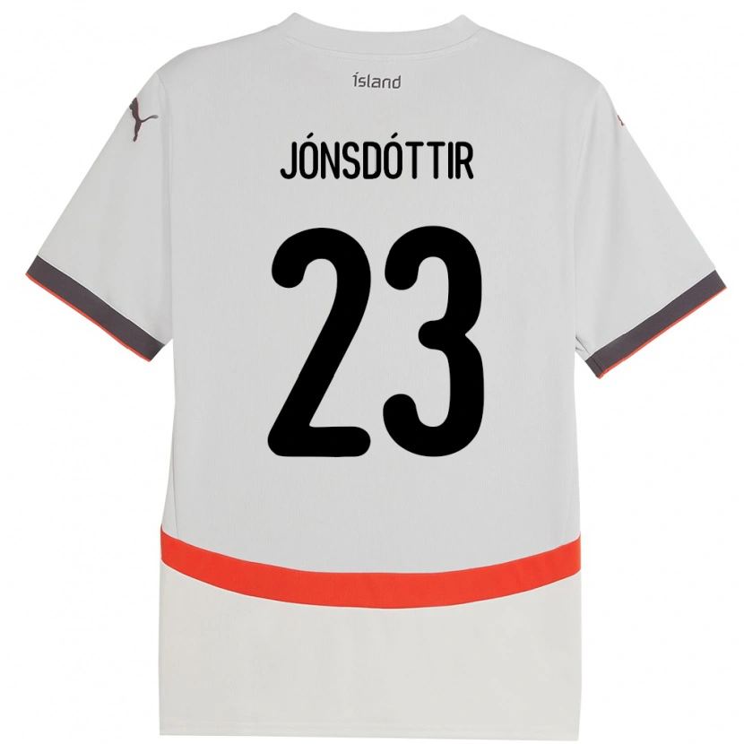 Danxen Męski Islandia Sveindís Jane Jónsdóttir #23 Biały Wyjazdowa Koszulka 24-26 Koszulki Klubowe