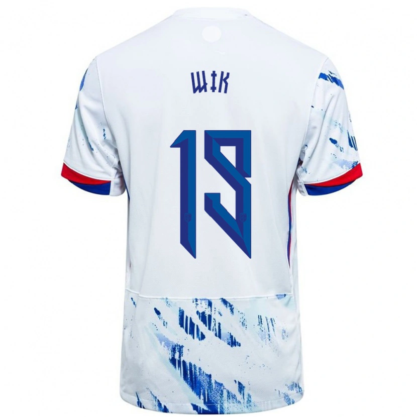 Danxen Męski Norwegia Nicholas Wik #19 Biały Niebieski Wyjazdowa Koszulka 24-26 Koszulki Klubowe