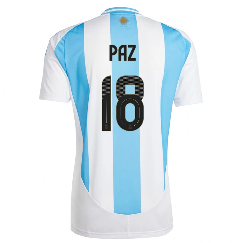 Danxen Kobiety Argentyna Nico Paz #18 Biało Niebieski Domowa Koszulka 24-26 Koszulki Klubowe