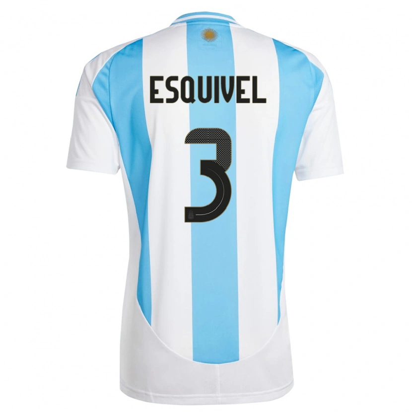 Danxen Kobiety Argentyna Lucas Esquivel #3 Biało Niebieski Domowa Koszulka 24-26 Koszulki Klubowe