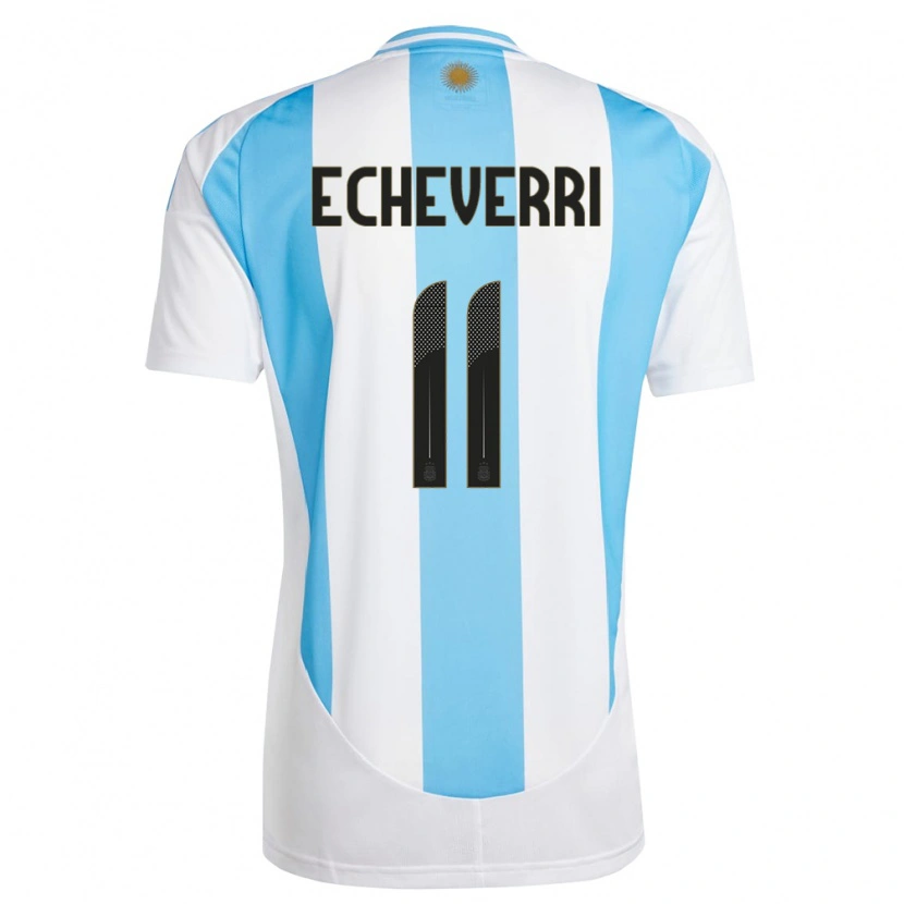 Danxen Kobiety Argentyna Claudio Echeverri #11 Biało Niebieski Domowa Koszulka 24-26 Koszulki Klubowe