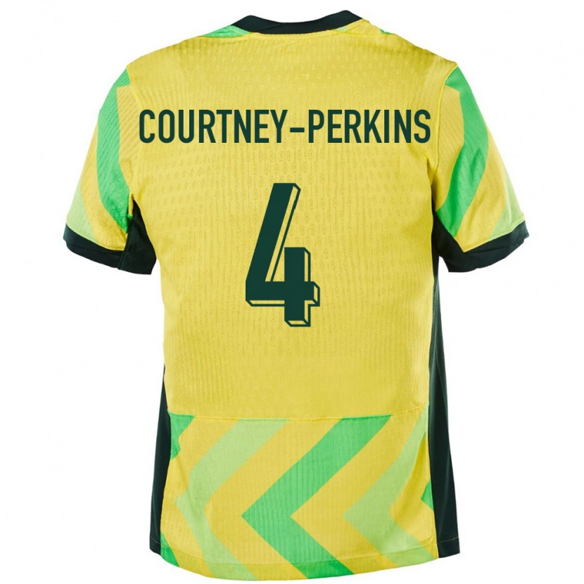 Danxen Kobiety Australia Jordan Courtney Perkins #4 Złoty Domowa Koszulka 24-26 Koszulki Klubowe