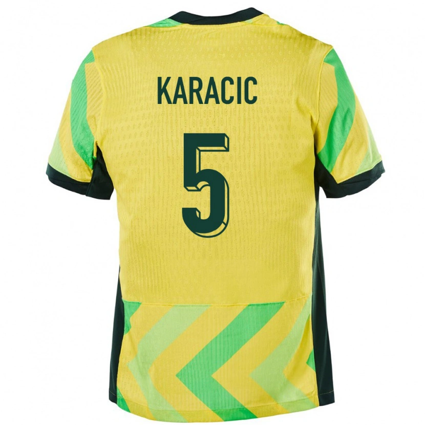 Danxen Kobiety Australia Fran Karacic #5 Złoty Domowa Koszulka 24-26 Koszulki Klubowe