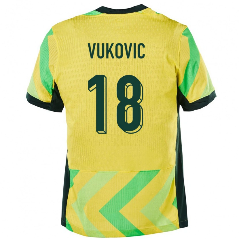 Danxen Kobiety Australia Danny Vukovic #18 Złoty Domowa Koszulka 24-26 Koszulki Klubowe