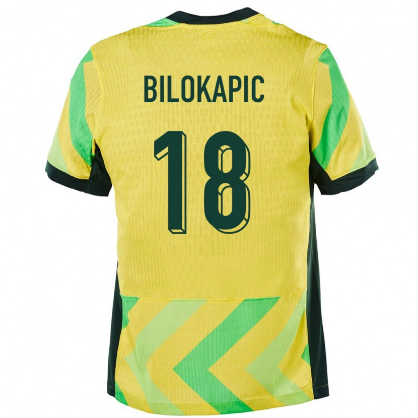 Danxen Kobiety Australia Nicholas Bilokapic #18 Złoty Domowa Koszulka 24-26 Koszulki Klubowe