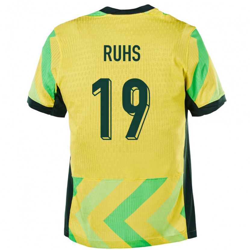 Danxen Kobiety Australia Michael Ruhs #19 Złoty Domowa Koszulka 24-26 Koszulki Klubowe