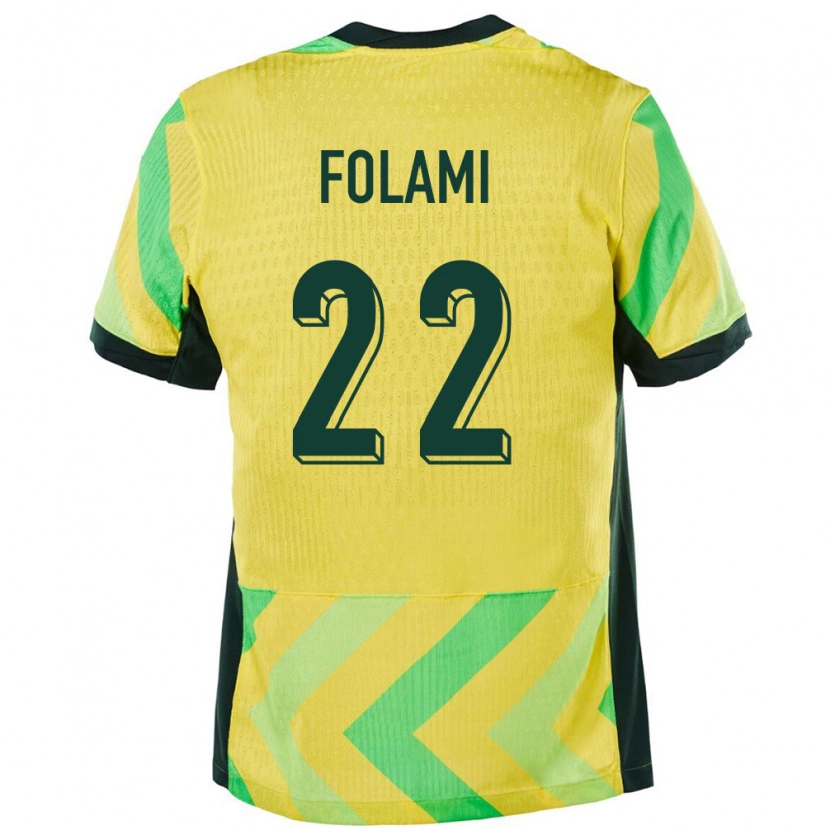 Danxen Kobiety Australia Ben Folami #22 Złoty Domowa Koszulka 24-26 Koszulki Klubowe