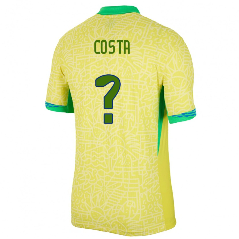 Danxen Kobiety Brazylia Otávio Costa #0 Żółty Domowa Koszulka 24-26 Koszulki Klubowe