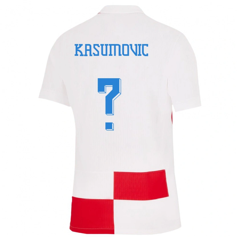 Danxen Kobiety Chorwacja Fran Kasumovic #0 Biało - Czerwony Domowa Koszulka 24-26 Koszulki Klubowe