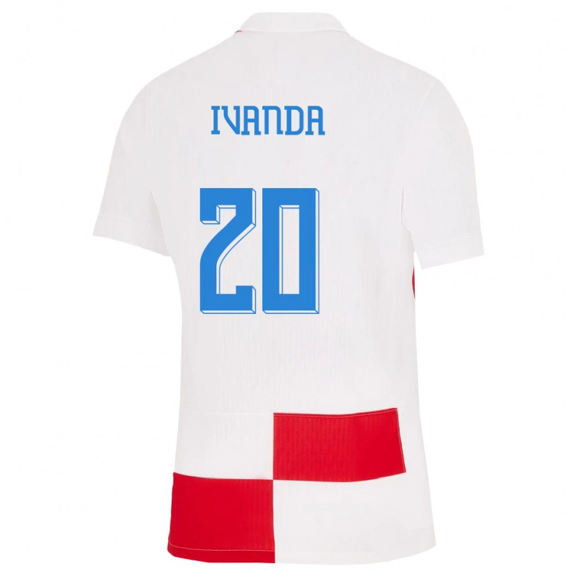 Danxen Kobiety Chorwacja Borna Ivanda #20 Biało - Czerwony Domowa Koszulka 24-26 Koszulki Klubowe
