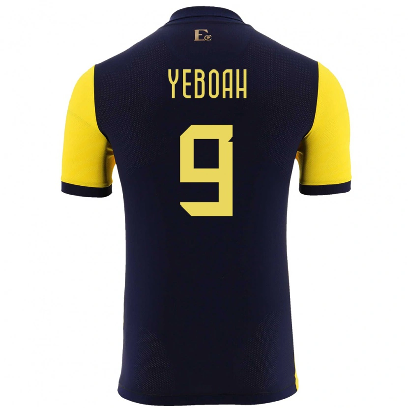 Danxen Kobiety Ecuador John Yeboah #9 Żółty Domowa Koszulka 24-26 Koszulki Klubowe
