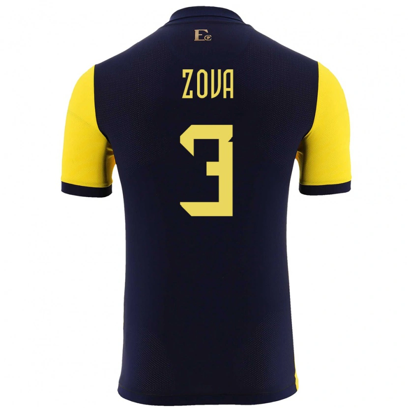 Danxen Kobiety Ecuador Alex Zova #3 Żółty Domowa Koszulka 24-26 Koszulki Klubowe