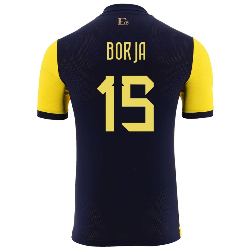 Danxen Kobiety Ecuador Ronny Borja #15 Żółty Domowa Koszulka 24-26 Koszulki Klubowe