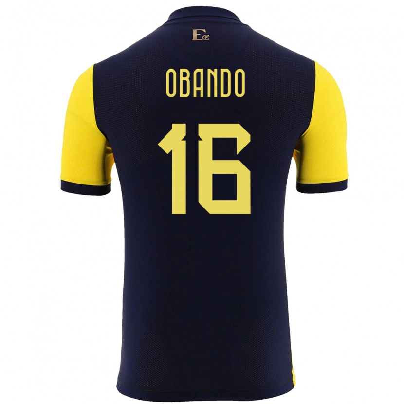 Danxen Kobiety Ecuador Allen Obando #16 Żółty Domowa Koszulka 24-26 Koszulki Klubowe