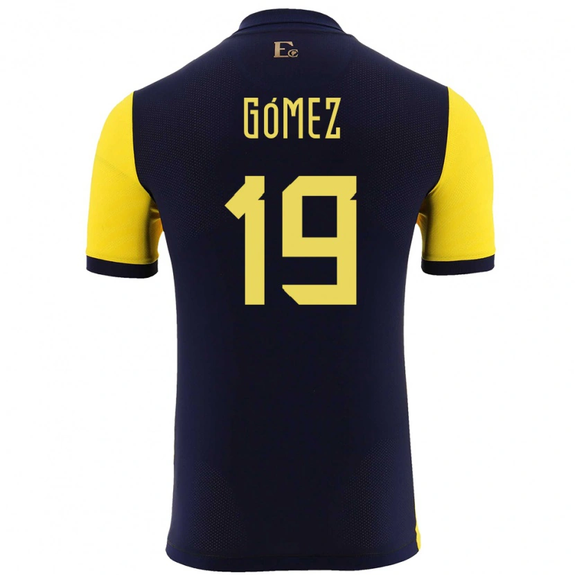 Danxen Kobiety Ecuador Aníbal Gómez #19 Żółty Domowa Koszulka 24-26 Koszulki Klubowe
