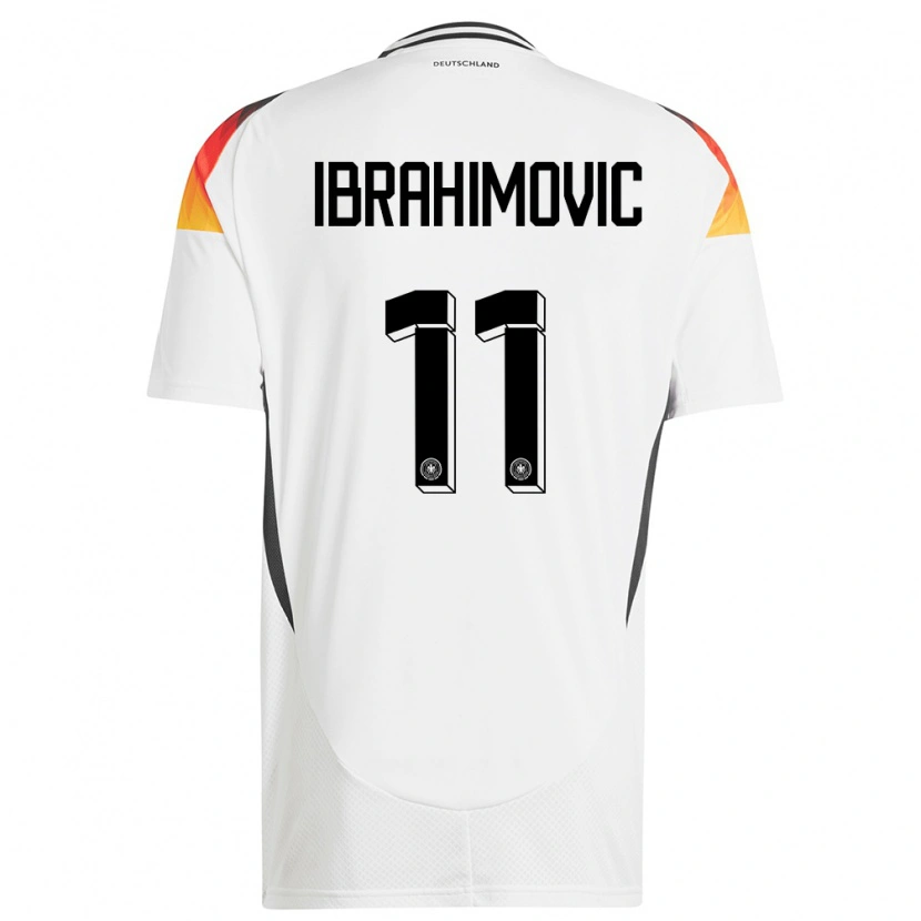 Danxen Kobiety Niemcy Arijon Ibrahimovic #11 Biały Domowa Koszulka 24-26 Koszulki Klubowe