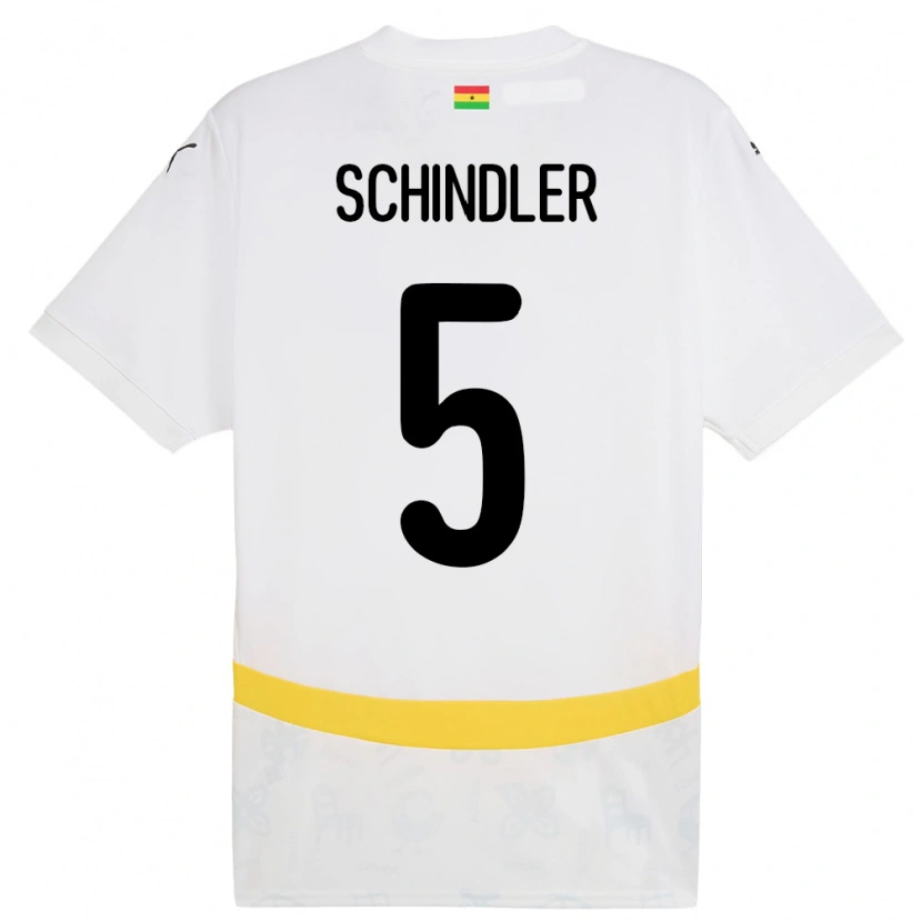 Danxen Kobiety Ghana Kingsley Schindler #5 Biały Domowa Koszulka 24-26 Koszulki Klubowe