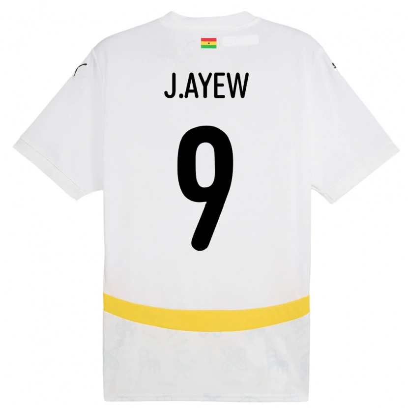 Danxen Kobiety Ghana Jordan Ayew #9 Biały Domowa Koszulka 24-26 Koszulki Klubowe