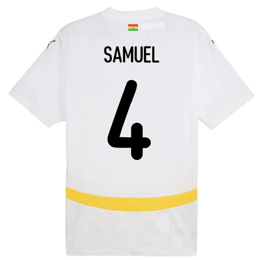 Danxen Kobiety Ghana Samuel Abbey-Ashie Quaye #4 Biały Domowa Koszulka 24-26 Koszulki Klubowe
