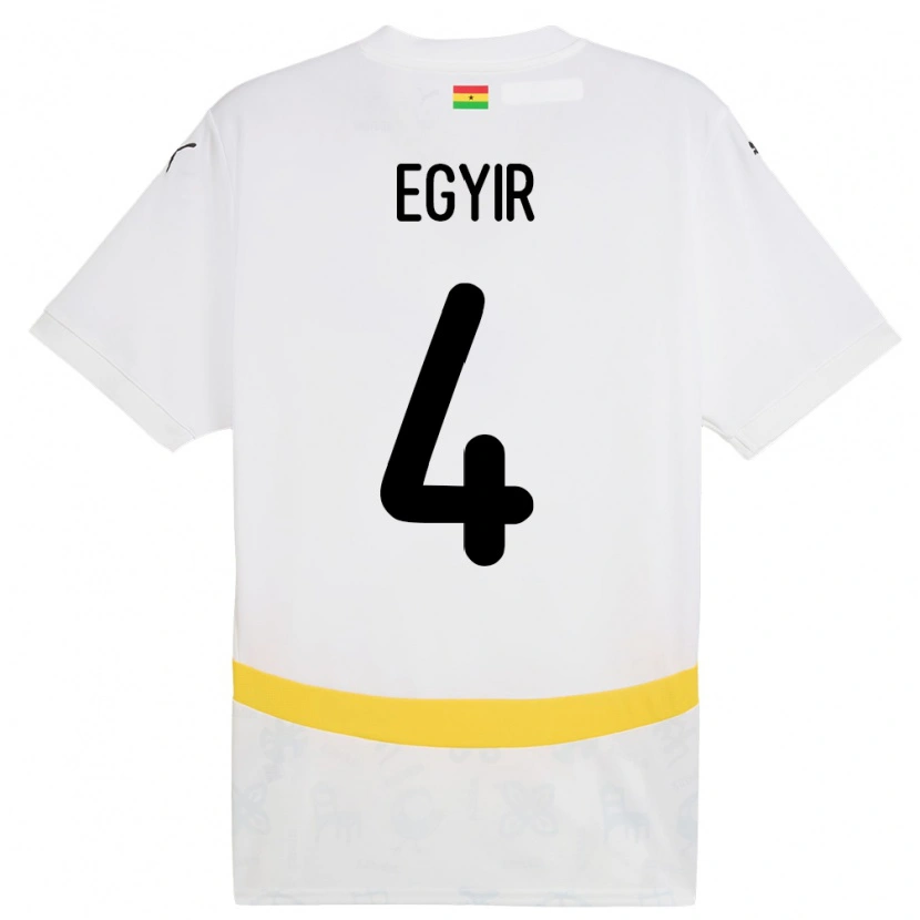 Danxen Kobiety Ghana Janet Egyir #4 Biały Domowa Koszulka 24-26 Koszulki Klubowe