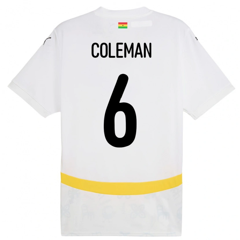 Danxen Kobiety Ghana Ellen Coleman #6 Biały Domowa Koszulka 24-26 Koszulki Klubowe