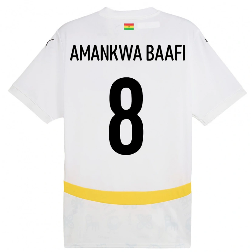 Danxen Kobiety Ghana Yaw Amankwa Baafi #8 Biały Domowa Koszulka 24-26 Koszulki Klubowe