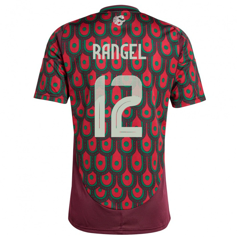 Danxen Kobiety Meksyk Raúl Rangel #12 Kasztanowaty Domowa Koszulka 24-26 Koszulki Klubowe