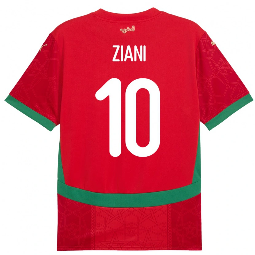 Danxen Kobiety Maroko Ismael Ziani López #10 Czerwony Domowa Koszulka 24-26 Koszulki Klubowe