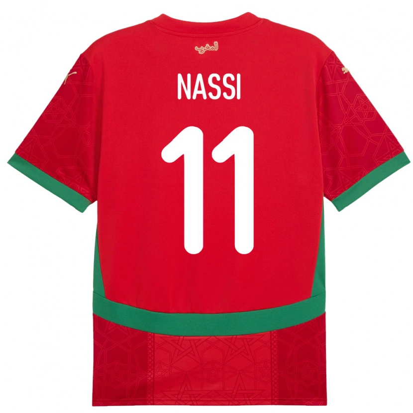Danxen Kobiety Maroko Walid Nassi #11 Czerwony Domowa Koszulka 24-26 Koszulki Klubowe