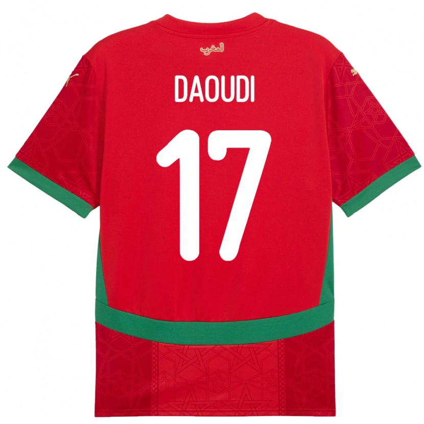 Danxen Kobiety Maroko Abdelali Daoudi #17 Czerwony Domowa Koszulka 24-26 Koszulki Klubowe