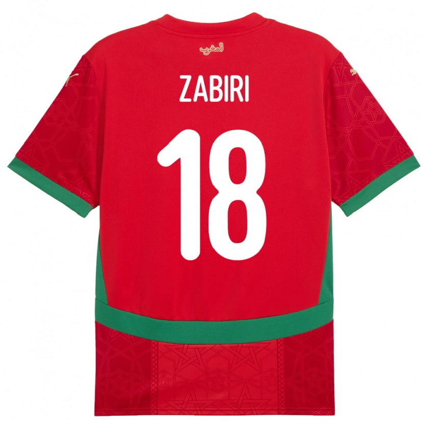 Danxen Kobiety Maroko Yassir Zabiri #18 Czerwony Domowa Koszulka 24-26 Koszulki Klubowe